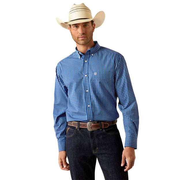 Ariat Mens Blair Navy Wrinkle Free Shirt