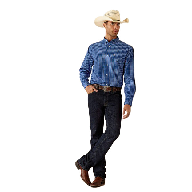 Ariat Mens Blair Navy Wrinkle Free Shirt