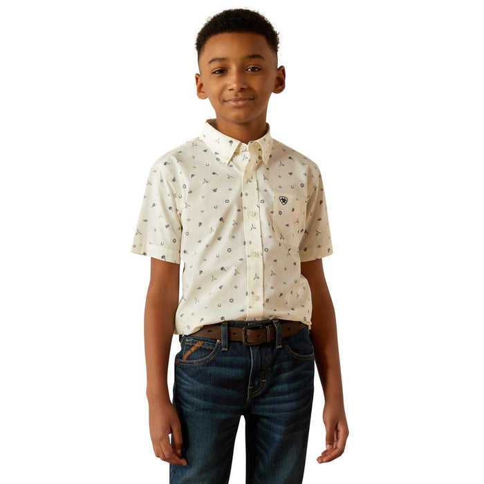 Ariat Boys White Classic Colter Shirt