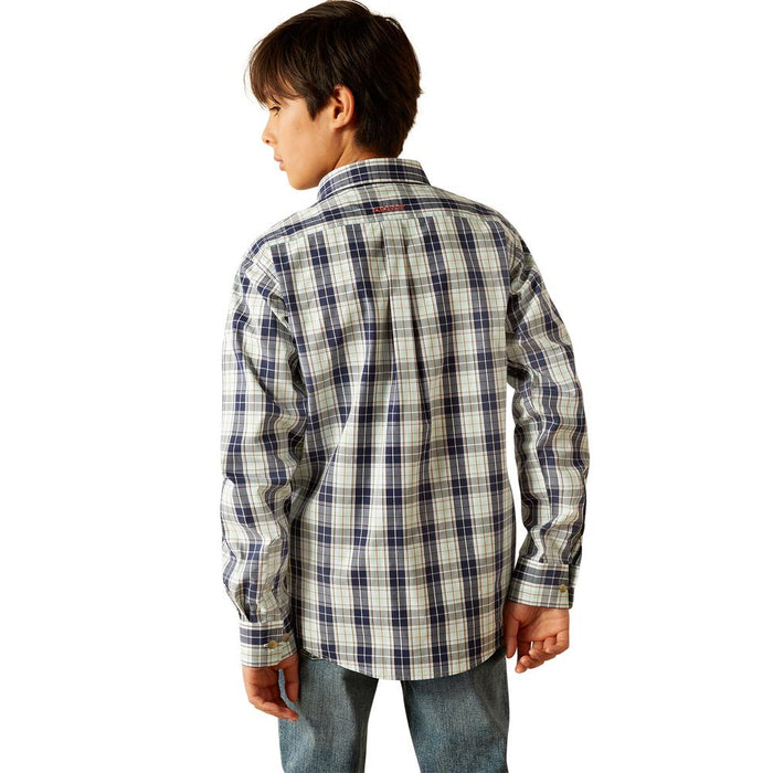 Ariat Boys Navy Plaid Pro Series Curtis Shirt