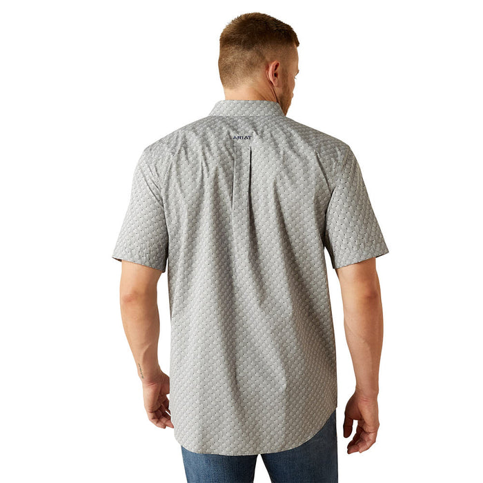 Ariat Mens Grey Wrinkle Free Obert Short Sleeve Shirt