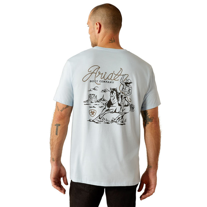 Ariat Mens Sky Blue Cactus Roper Tee
