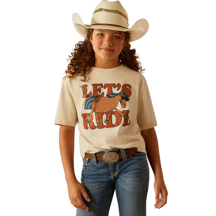 Ariat Girls Natural Lets Ride Tee