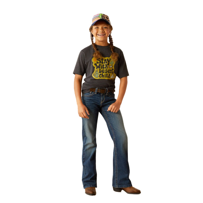 Ariat Girls Charcoal Stay Wild Tee