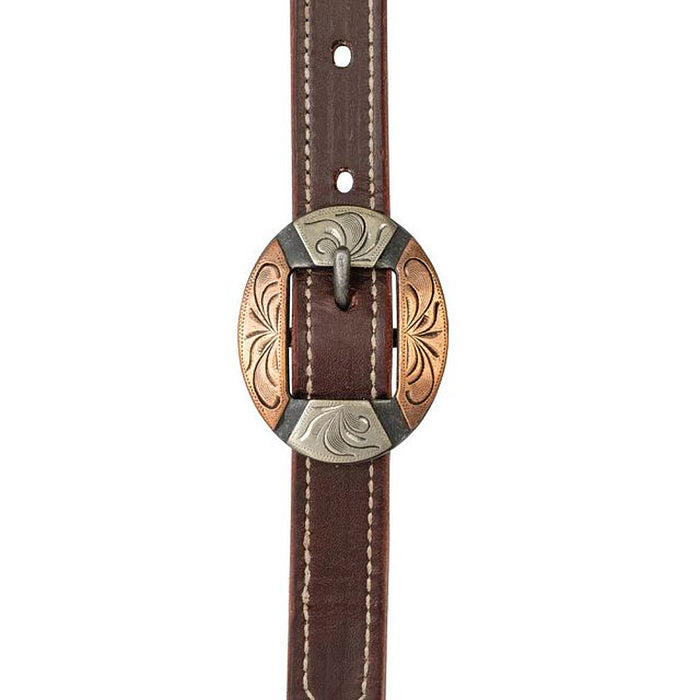 Weaver Leather Latigo Western Browband Headstall with Engraved Cart Buckles