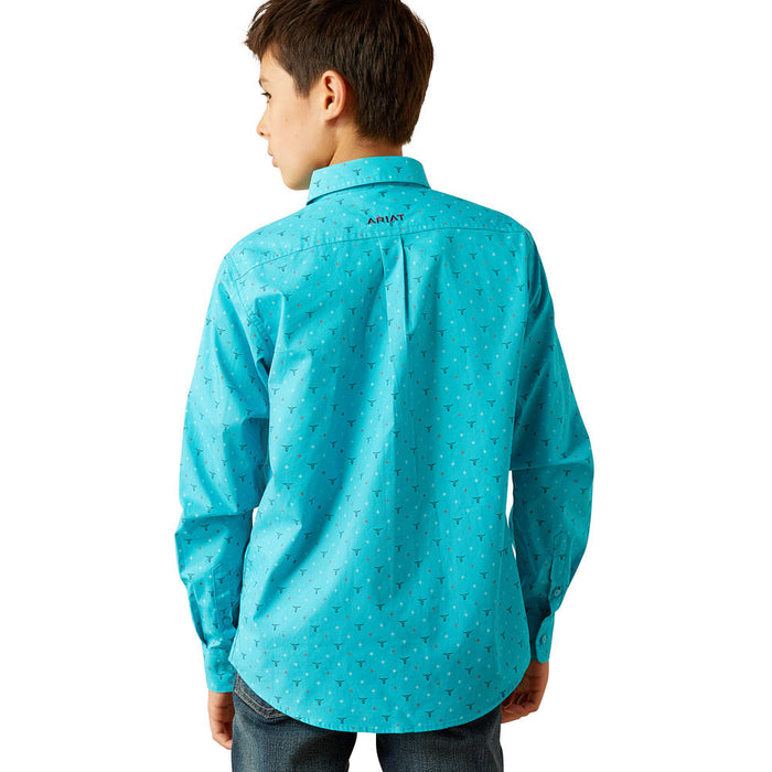 Ariat Boys Classic Fit Turquoise Shirt