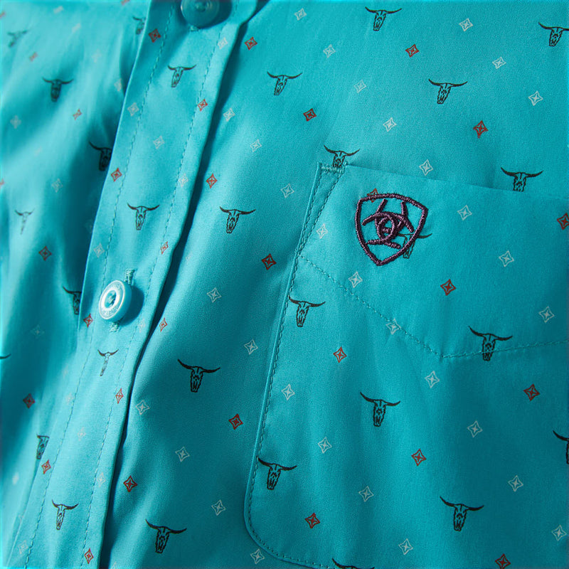 Ariat Boys Classic Fit Turquoise Shirt
