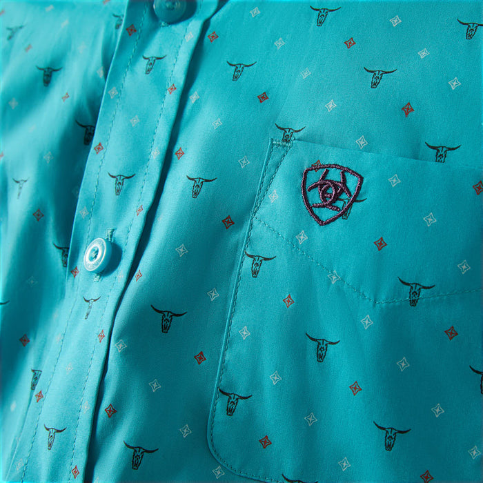 Ariat Boys Classic Fit Turquoise Shirt