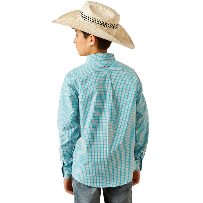 Ariat Boy's Light Blue Pro Series Wilmer Long Sleeve Button Shirt