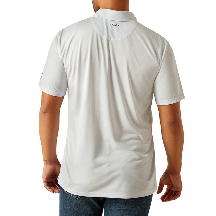 Ariat Mens Halogen Blue Team Logo Polo