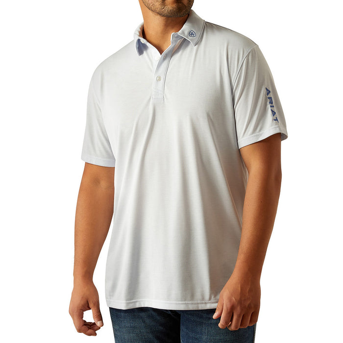 Ariat Mens Halogen Blue Team Logo Polo