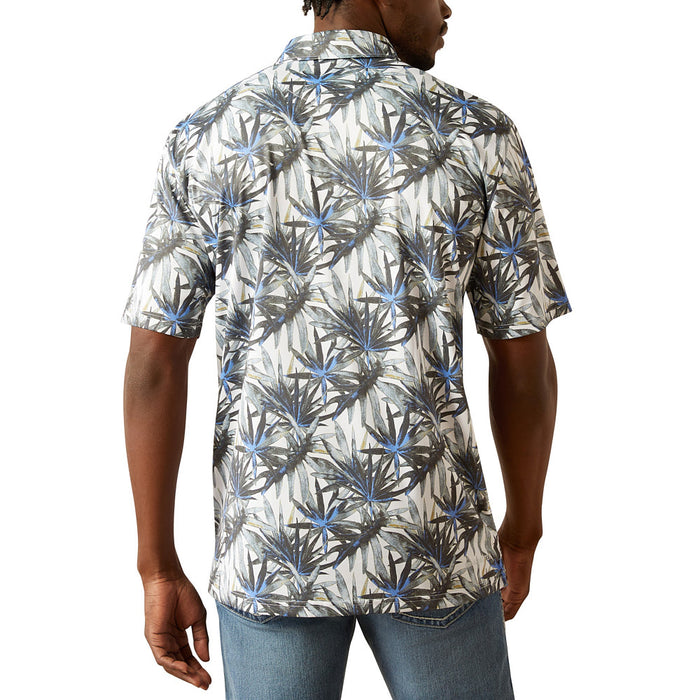 Ariat Mens White Tropical Print Polo
