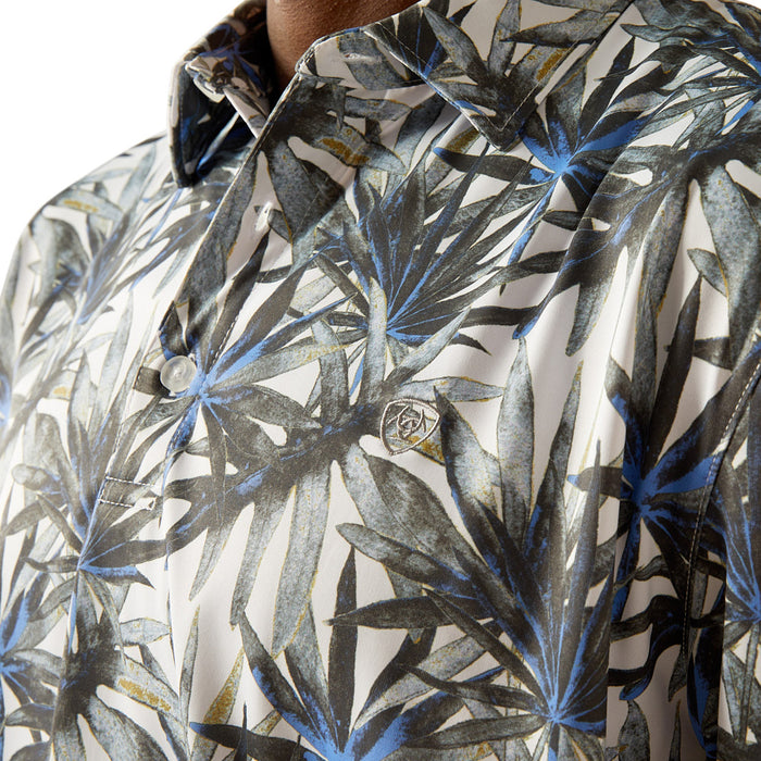 Ariat Mens White Tropical Print Polo