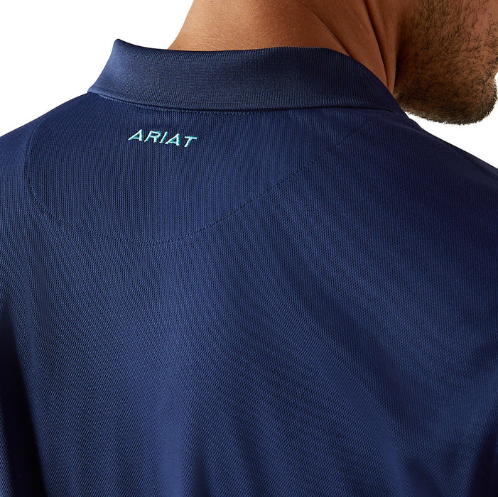 Ariat Mens Blue Depths Tek Polo