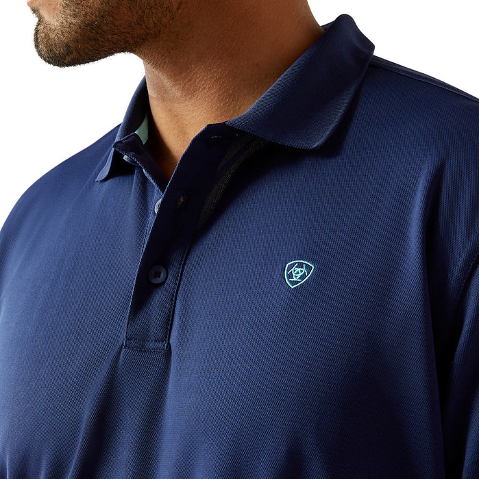 Ariat Mens Blue Depths Tek Polo