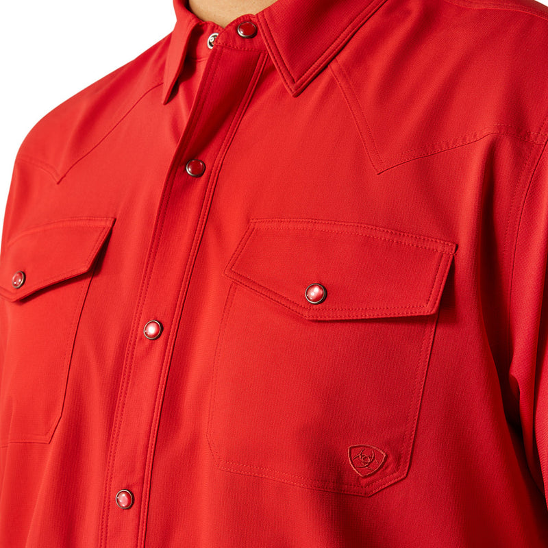 Ariat Men's VentTek Western Fitted Haute Red Shirt