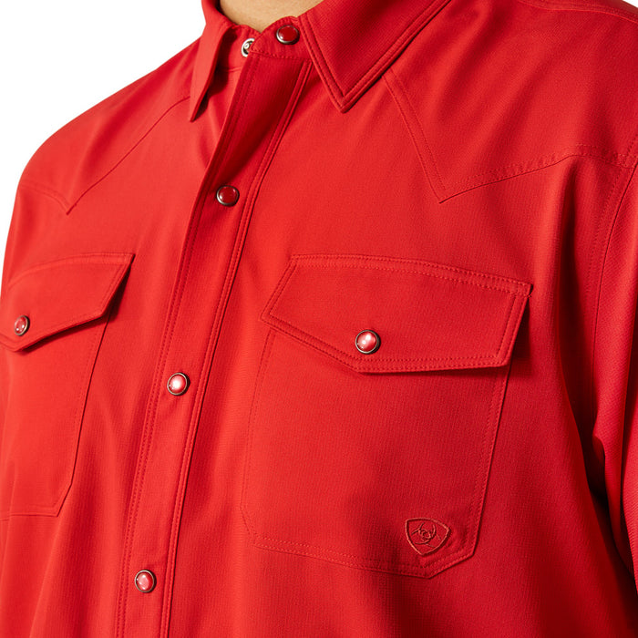 Ariat Men's VentTek Western Fitted Haute Red Shirt