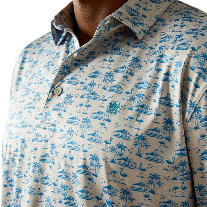 Ariat Men's Grey Charger 2.0 Printed Polo