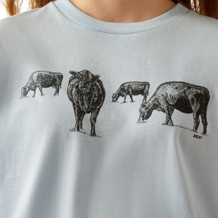 Ariat Girls Blue Born To Farm Tee