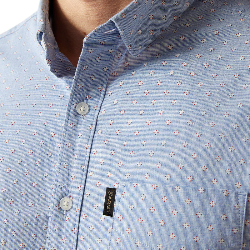 Ariat Mens Blue Milky Modern Long Sleeve Shirt