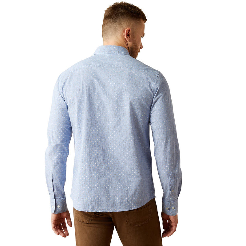 Ariat Mens Blue Milky Modern Long Sleeve Shirt