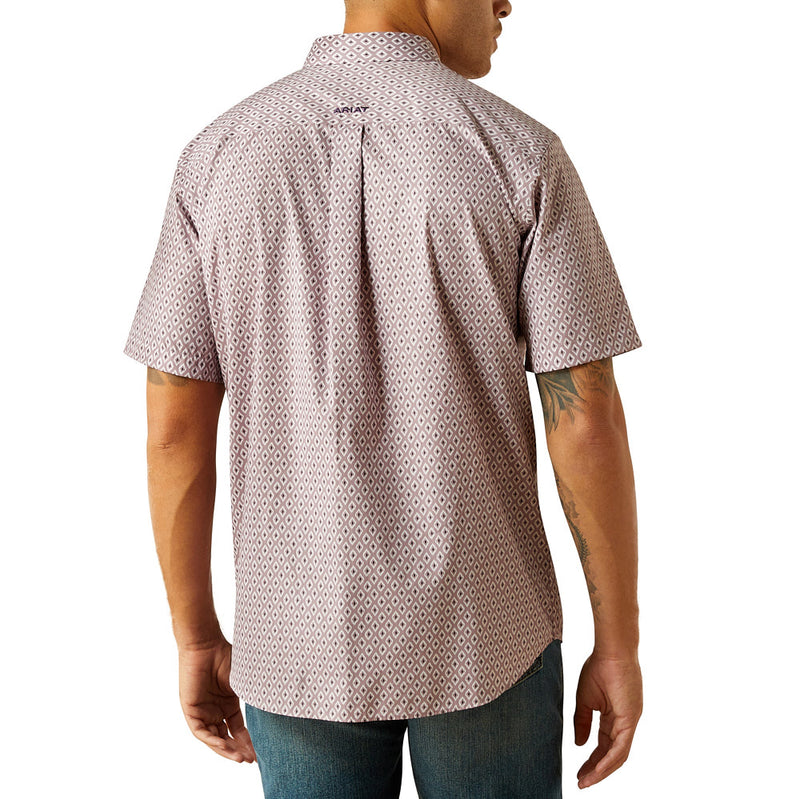 Ariat Men's Wrinkle Free Rafael Lilac Short Sleeve Shirt