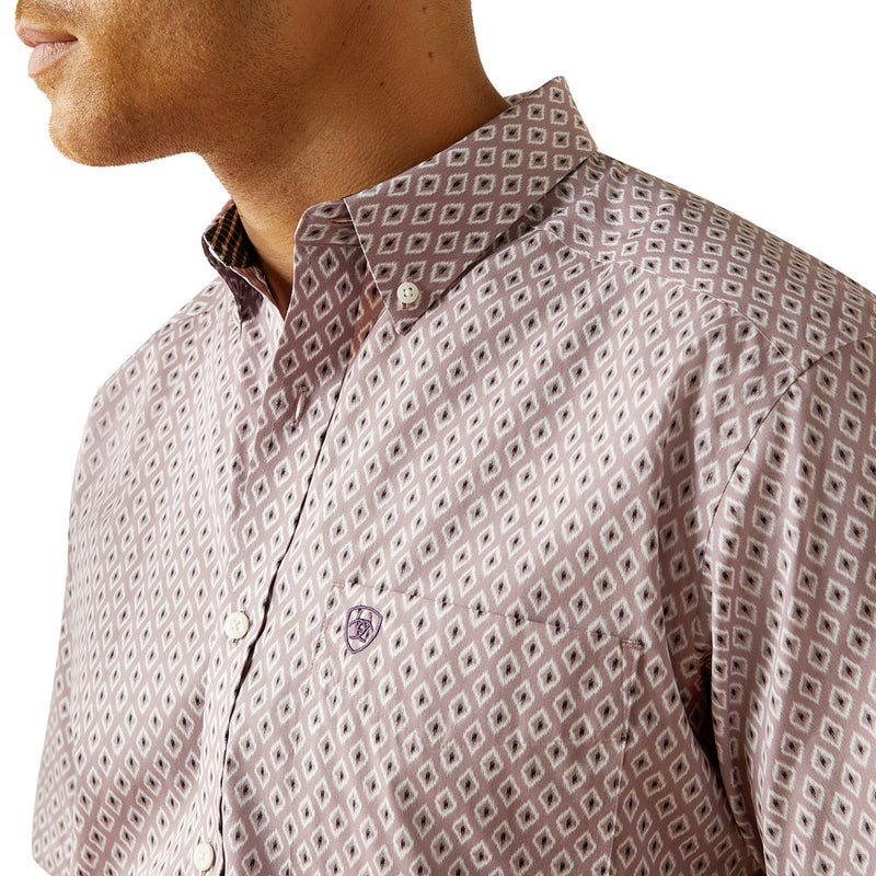 Ariat Men's Wrinkle Free Rafael Lilac Short Sleeve Shirt