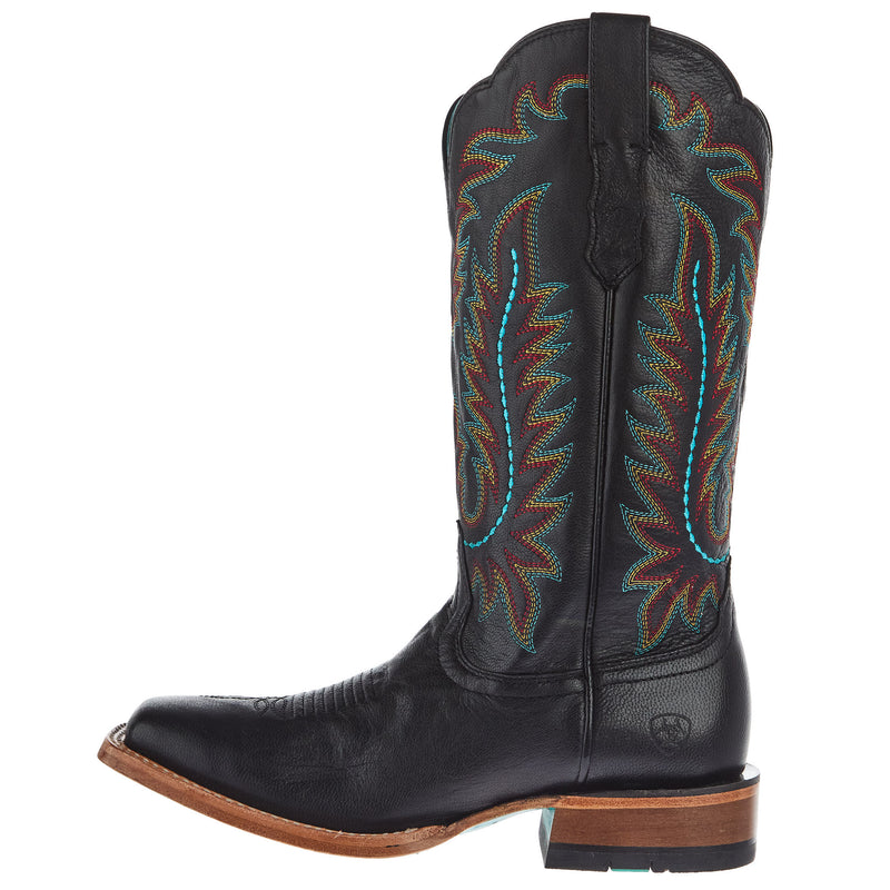 Ariat Womens Frontier Tilly Black Vamp 12In Black Embroidered Top Cowgirl Boots