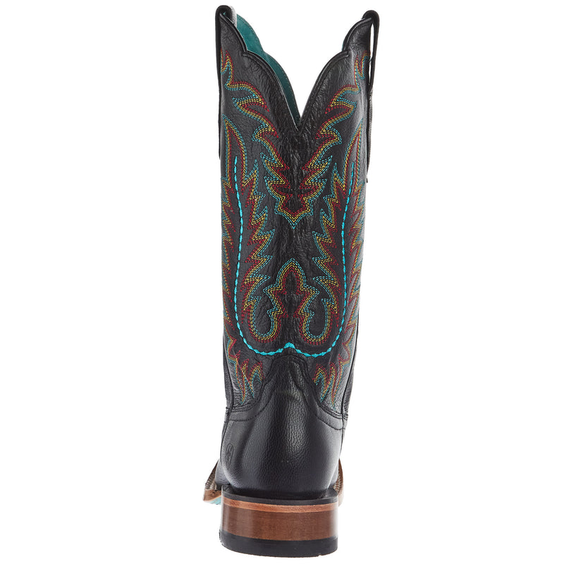 Ariat Womens Frontier Tilly Black Vamp 12In Black Embroidered Top Cowgirl Boots