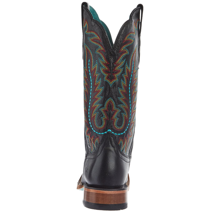 Ariat Womens Frontier Tilly Black Vamp 12In Black Embroidered Top Cowgirl Boots