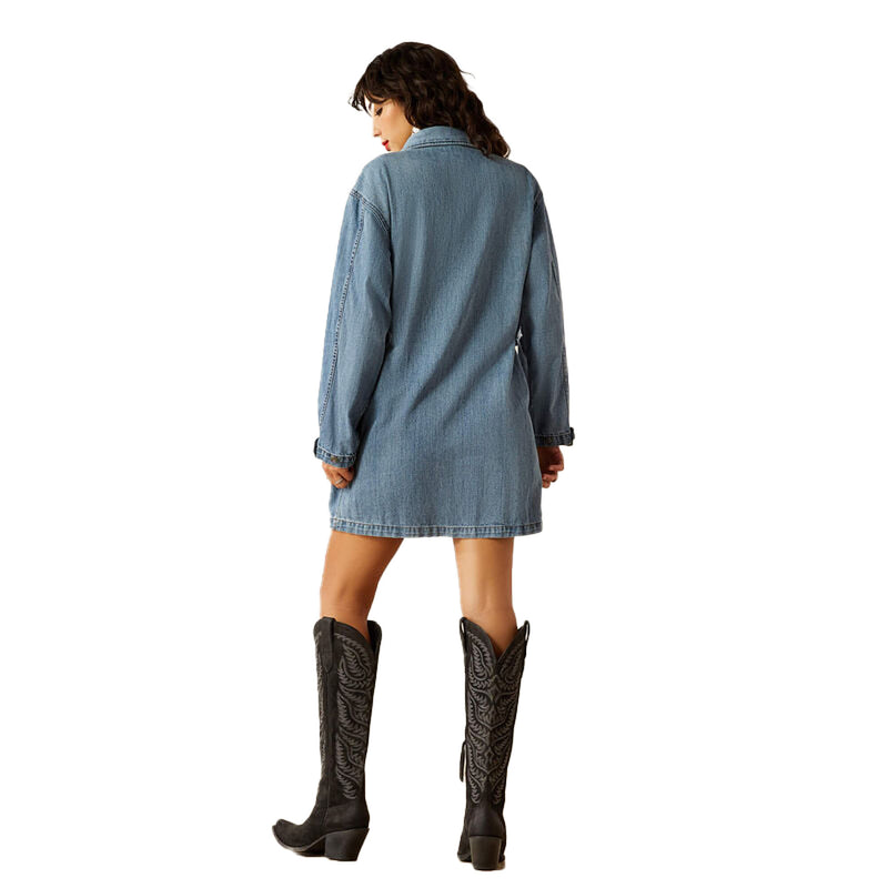 Ariat Womens Denim Castaway Utility Shirt Dress
