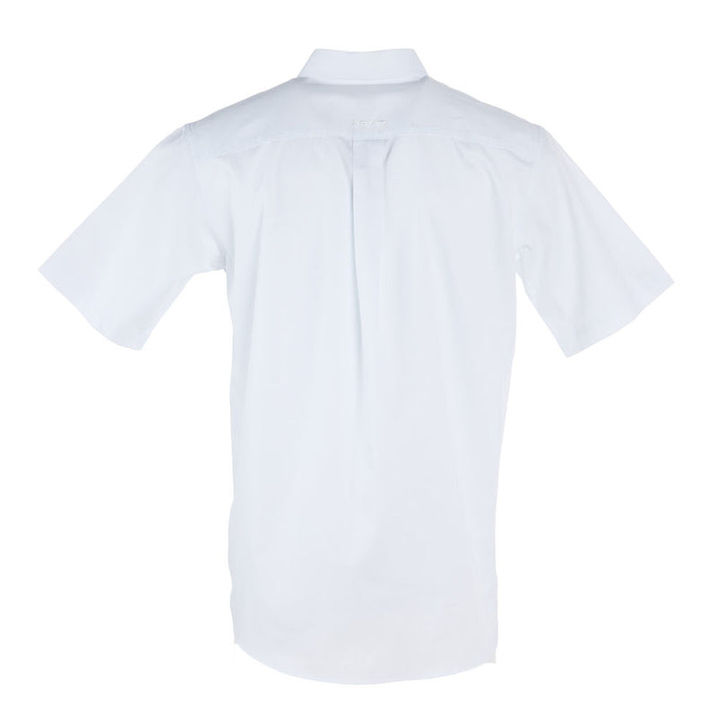 Ariat Men's White Solid Twill Short Sleeve Shirt