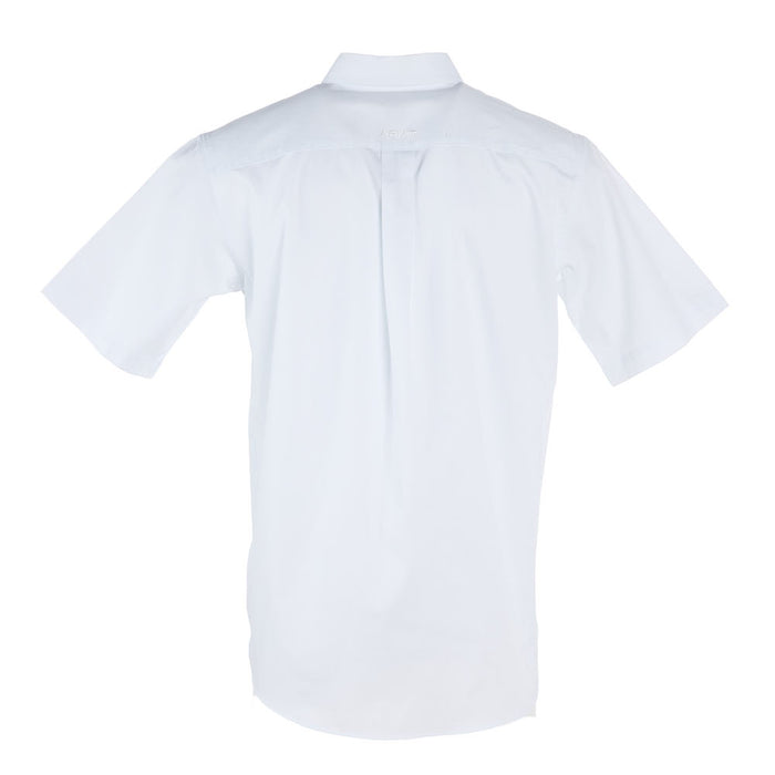 Ariat Men's White Solid Twill Short Sleeve Shirt