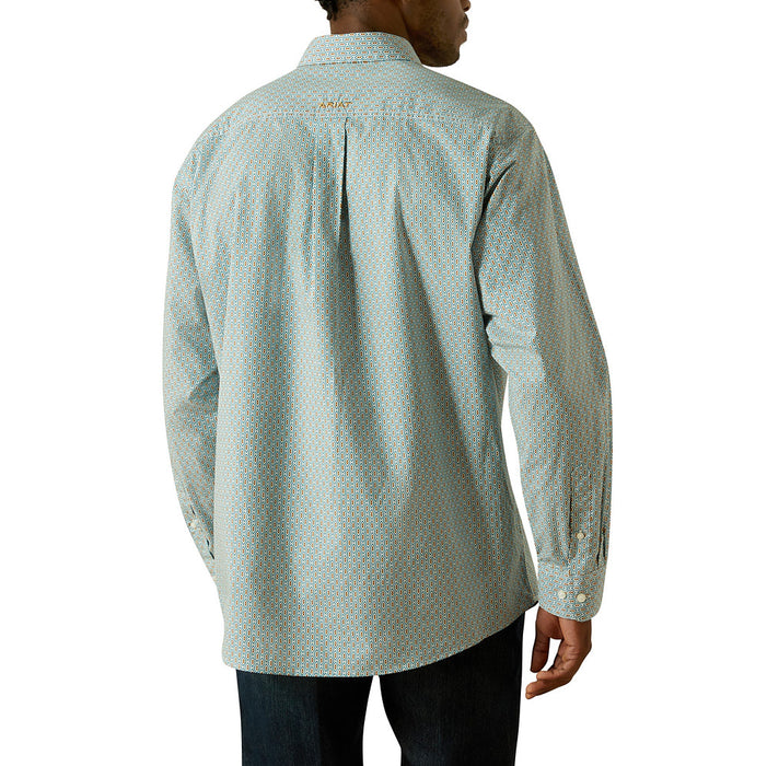 Ariat Men's Aqua Blue Banner Long Sleeve Shirt
