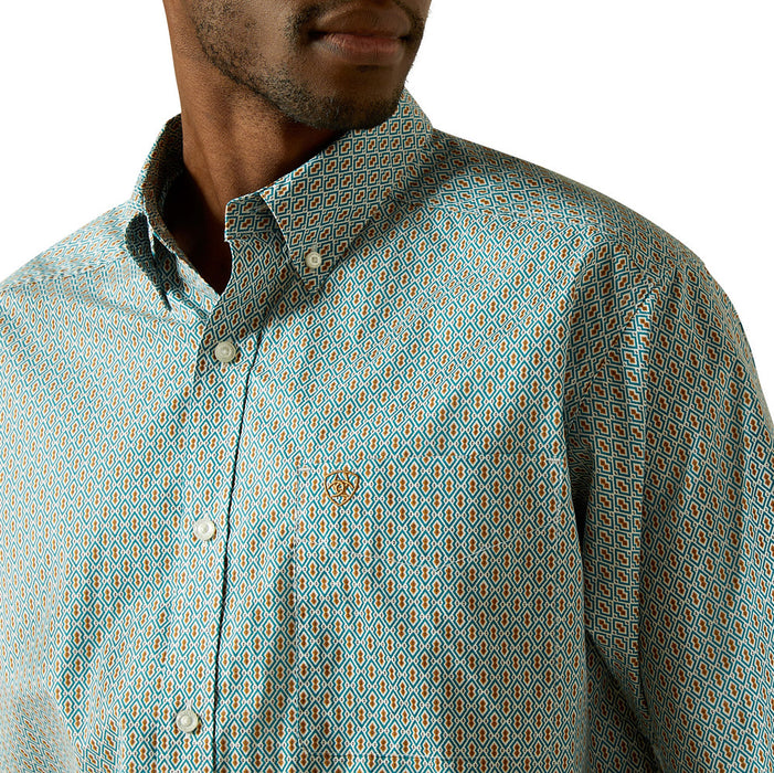 Ariat Men's Aqua Blue Banner Long Sleeve Shirt