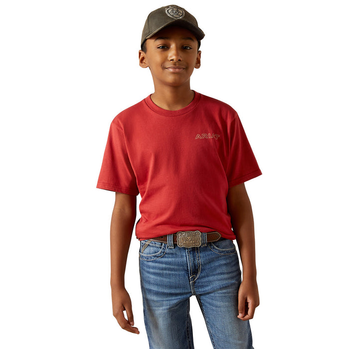 Ariat Boy's Brick Red Patriot Buffalo Coin Tee Shirt