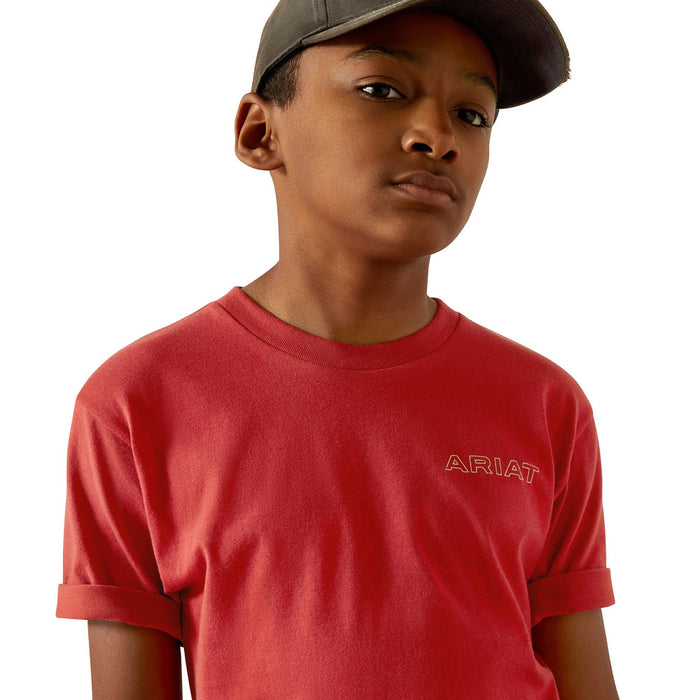 Ariat Boy's Brick Red Patriot Buffalo Coin Tee Shirt