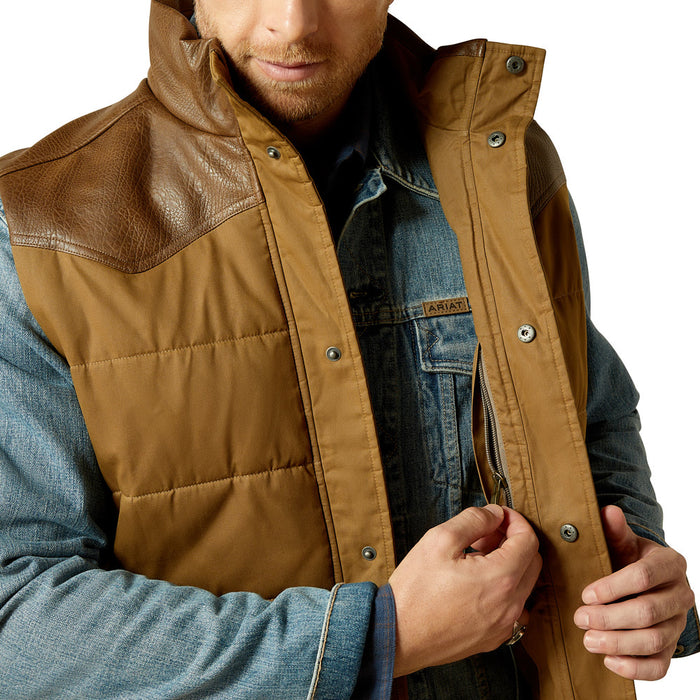 Ariat Men's Cub Khaki/Brown Quilted Vest