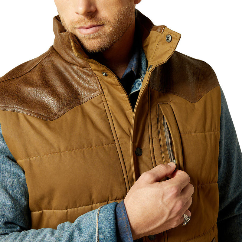 Ariat Men's Cub Khaki/Brown Quilted Vest