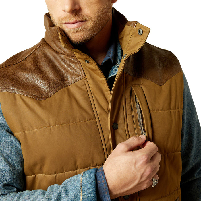 Ariat Men's Cub Khaki/Brown Quilted Vest