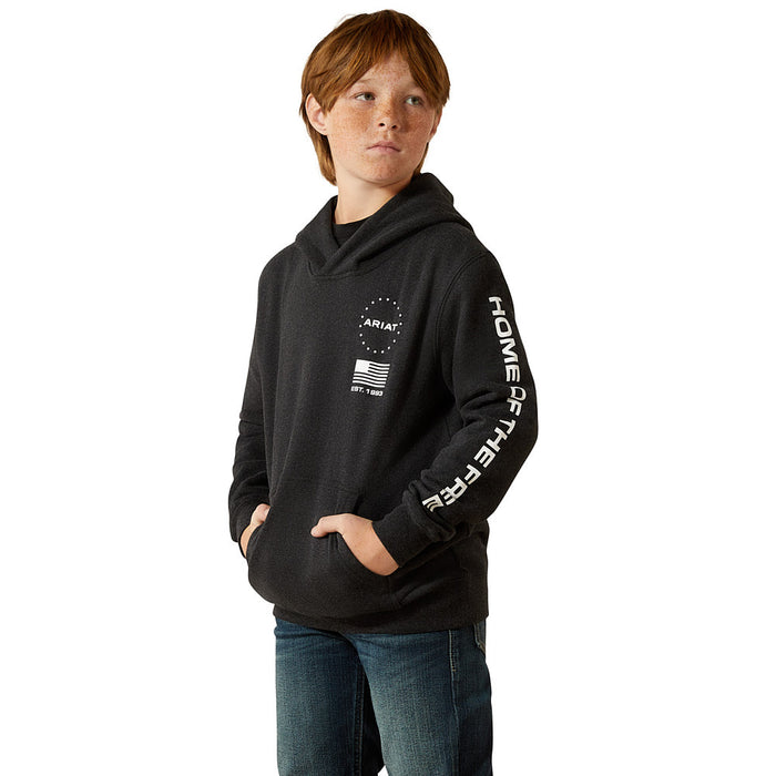 Ariat Boy's Charcoal Sponsor Patriot Hoodie
