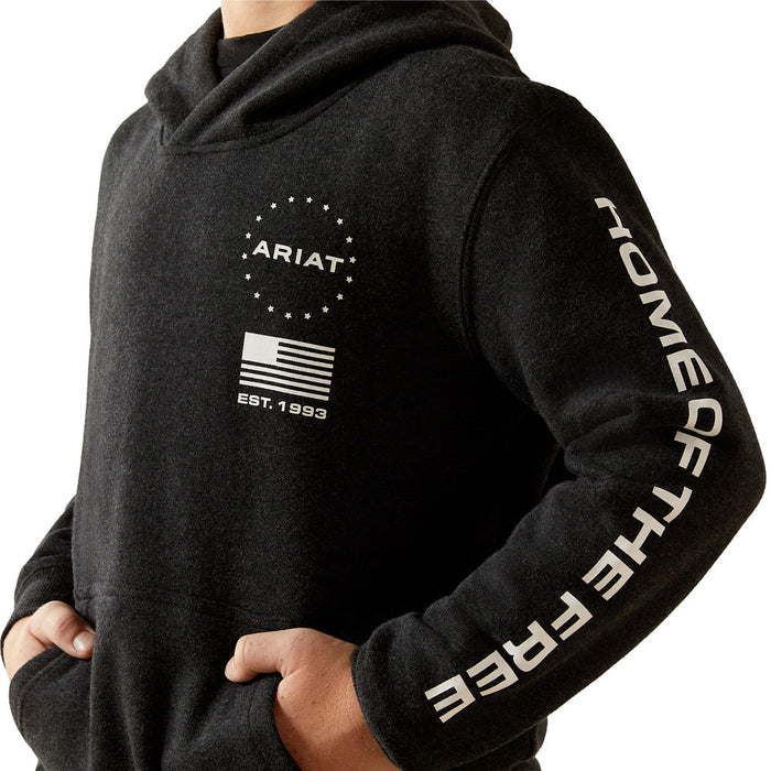 Ariat Boy's Charcoal Sponsor Patriot Hoodie