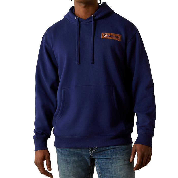 Ariat Men's Navy Woodshop Stack Hoodie