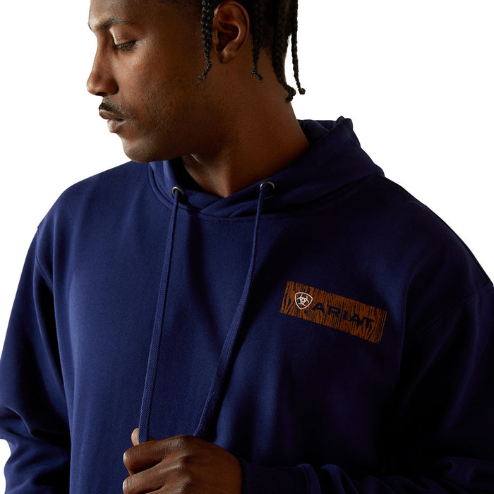 Ariat Men's Navy Woodshop Stack Hoodie