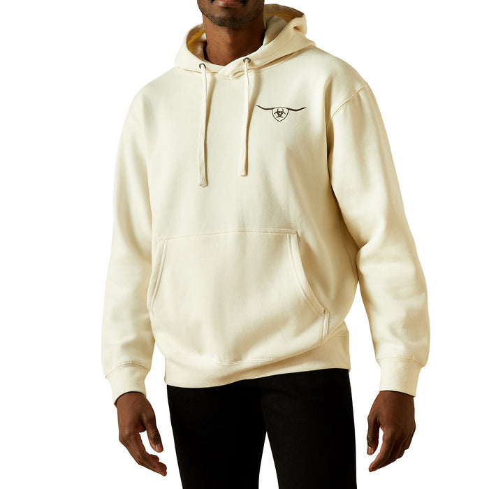 Ariat Men's Oatmeal Solid Shield Steerhead Hoodie