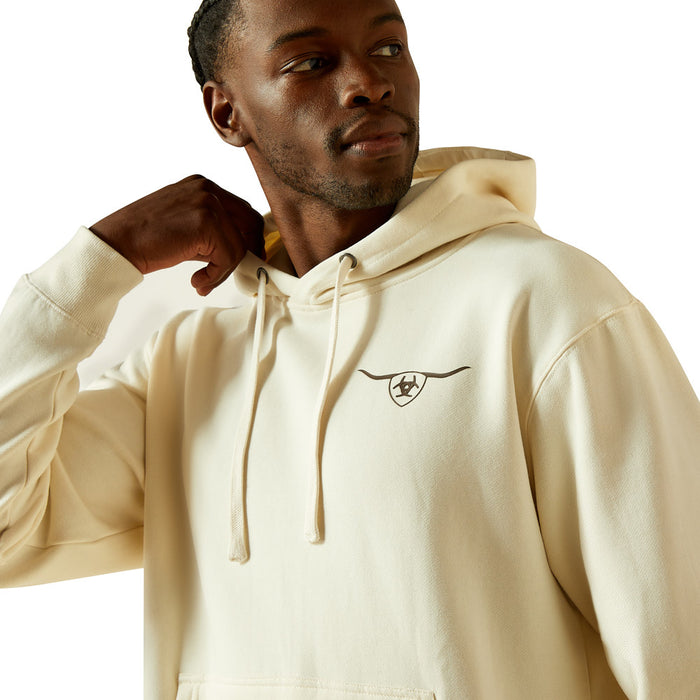 Ariat Men's Oatmeal Solid Shield Steerhead Hoodie