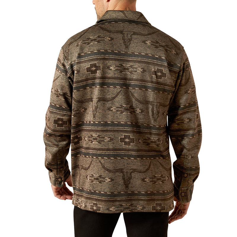 Ariat Men's Caldwell Beige Printed Shirt Jacket