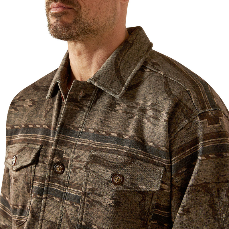 Ariat Men's Caldwell Beige Printed Shirt Jacket
