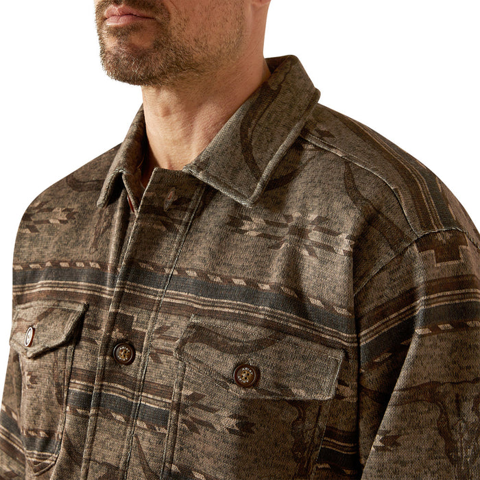 Ariat Men's Caldwell Beige Printed Shirt Jacket