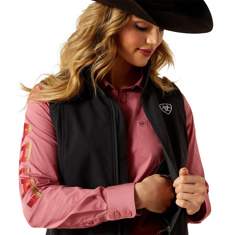 Ariat Women's Black & Southwest Softshell Vest